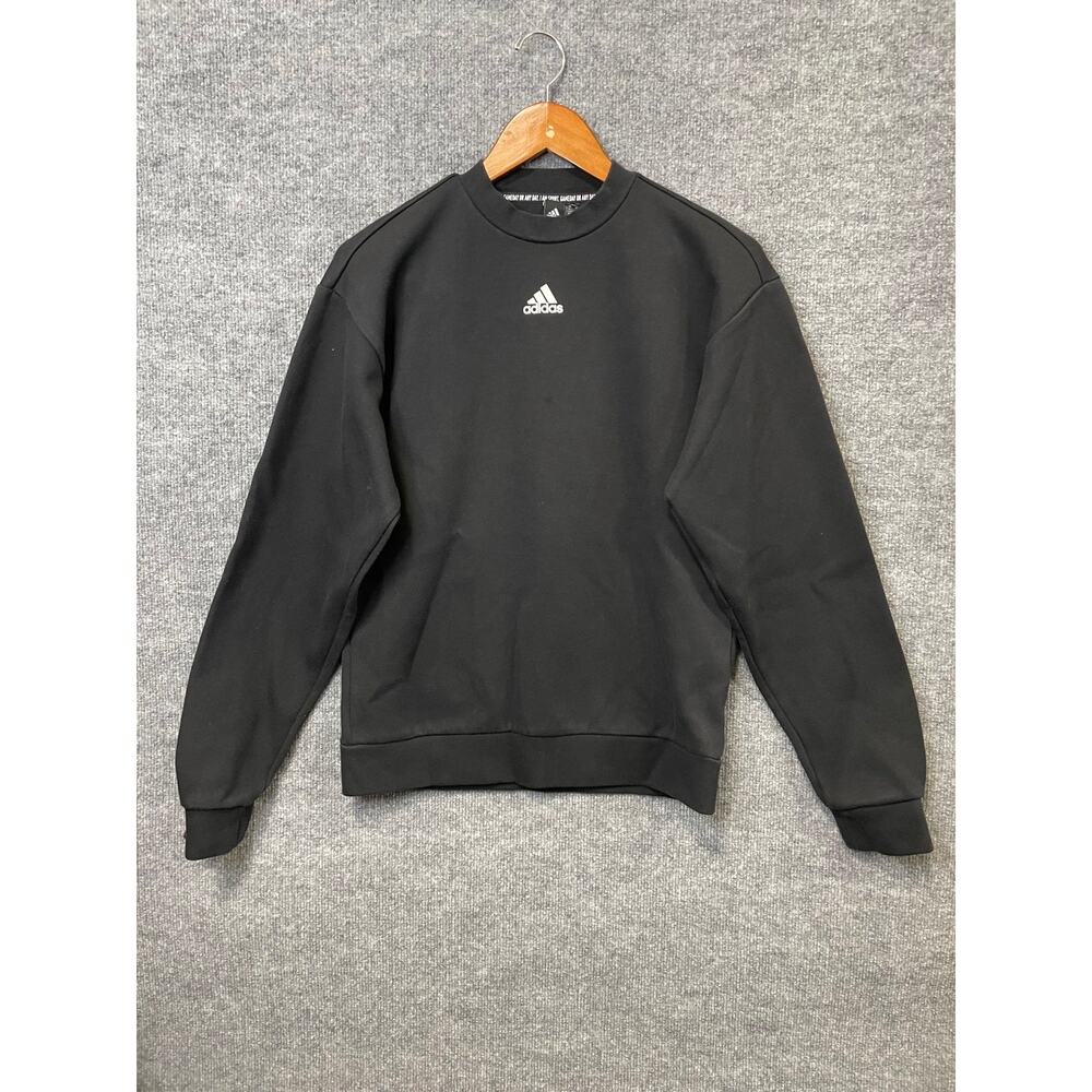 Adidas black three stripe sweater size small mens